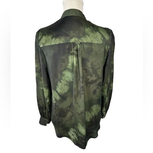 Womens MNG Suit Green & Black Classy Button Down Long Sleeve Blouse - Picture 4 of 6